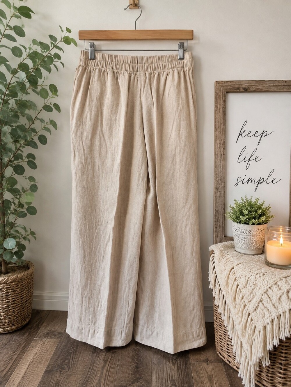 Old Navy Linen Wide-Leg Pants, Petite Small